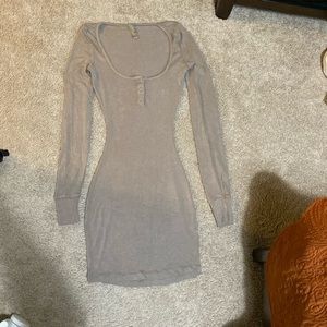 Skims Sleep Lounge Henley Dress - Color: Washed Desert